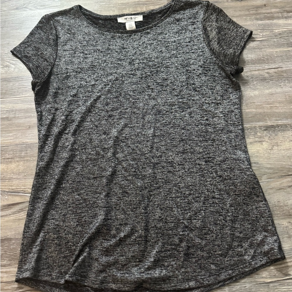 White House Black Market Charcoal Short Sleeve Tee EUC